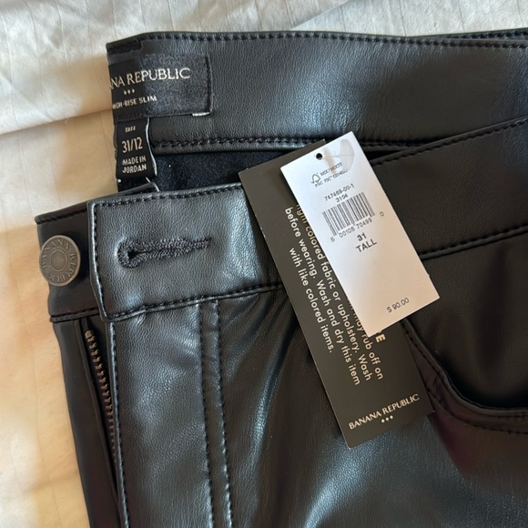 Banana Republic - Vegan Leather High Rise Slim Pants - Picture 2 of 7